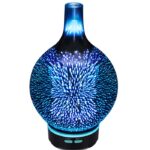 Difuzor Flora z elegantnim steklenim pokrovom in čudovito LED osvetlitvijo