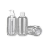 Transparentne PET plastenke z dozirnikom in flip top pokrovčkom.